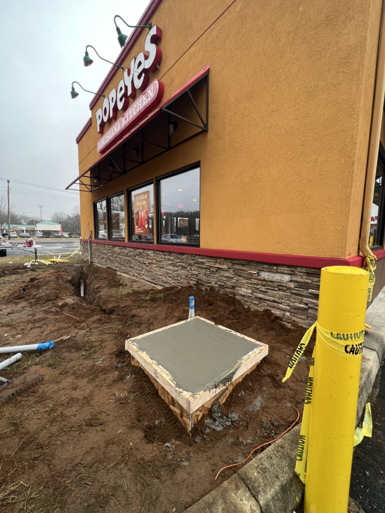 small concrete slab in New Haven, CT, with concrete delivered by A-Plus Concrete